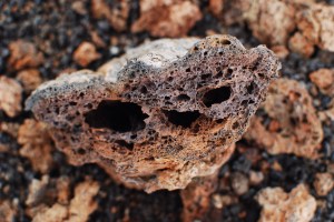 Sharp volcanic rock in amazing colors