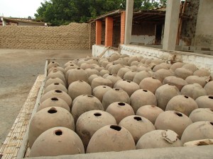 Wine barrels before wood was abundant down here