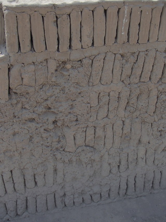 It rained so little here they built this pyramid out of mud bricks stacked like this