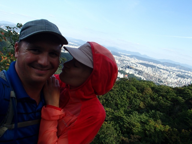 We had the mountain nearly to ourselves and climbed to distant sound of chanting monks